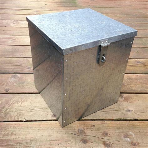 galvanised steel storage box|galvanized metal box with lid.